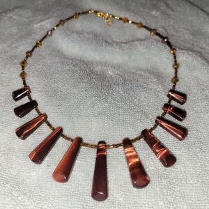 Elegant Brown and Gold Necklace